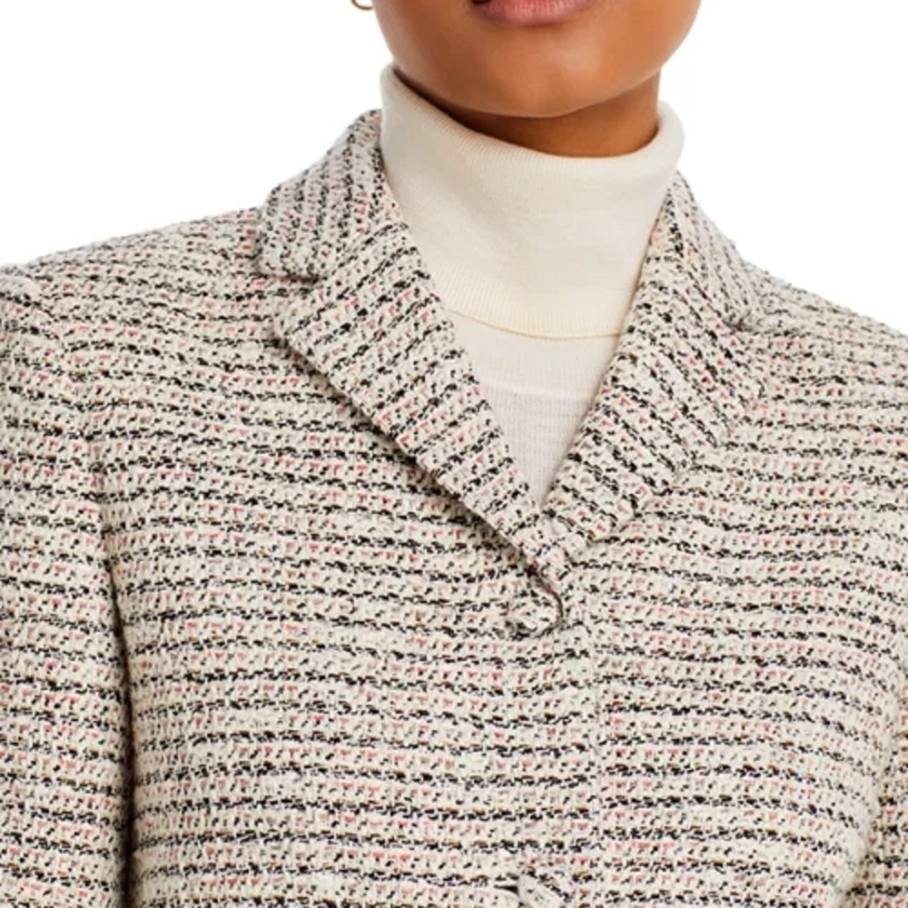 Theory Women's Preston Cropped Jacket – Ivory | Tailored Lightweight Layering - Picture 5 of 10